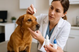 Diferenças entre colírio de ciclosporina e outras opções para conjuntivite em cães