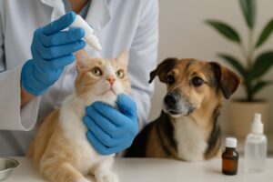 O que é colírio de ciclosporina e como ele trata doenças oculares em cães e gatos