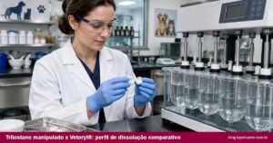 Perfil de dissolução comparativo Trilostano 10 mg manipulado Le Pet Santé e Vetoryl 10 mg